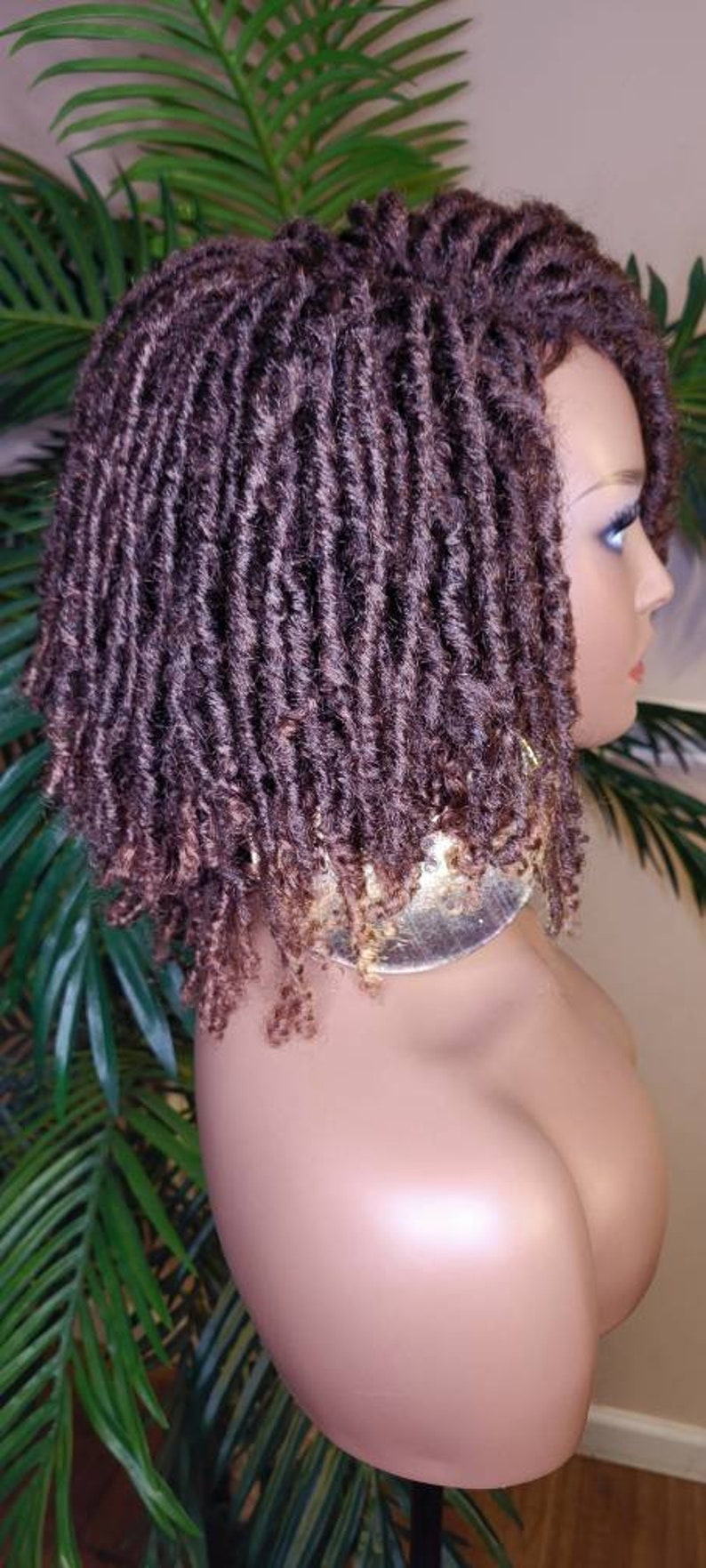 WIG Afro Kinky Twist Dreadlocks Locs Lace Wig Natural Style Locks Hair Lace Part Sisterlocks Natural Hairstyle Wig image 3