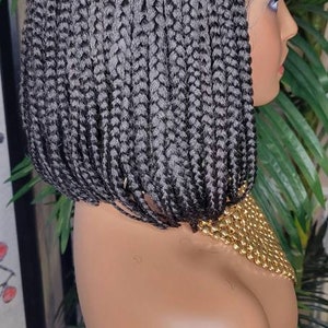 Wig Short Bob Box Braids Bob Lace Wig Flexible Parting Lace Front Wig Small Box Braid Bob Glueless Lace Wig image 6