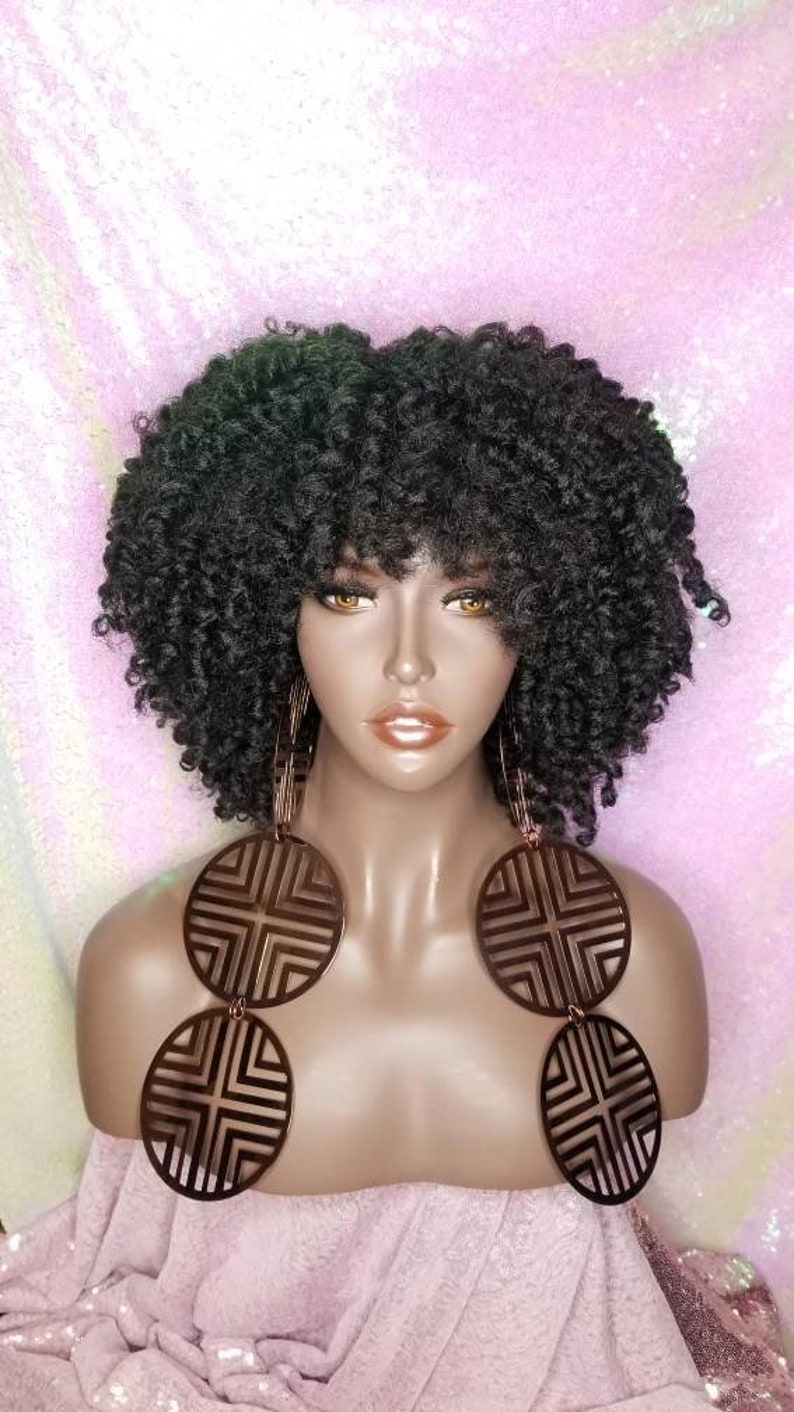 WIG Large Afro Coil Kinky Twist Hair Full Cap Natural Wig Etsy