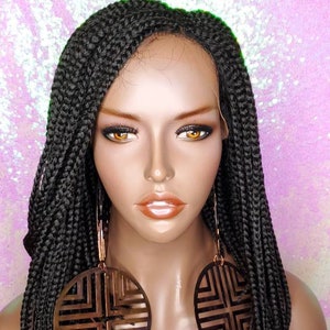 Wig Box Braids Bob Lace Wig Flexible Parting Bob Lace Wig Small Box Braid Bob Wigs