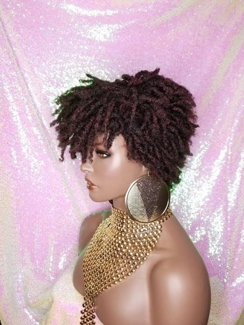 Wig Afrocentric Short Kinky Curly Coil Coily Twist Dread Lock Etsy