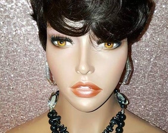 WIG Sassy Pixie Cut Brazilian Remy Human Hair Fashion Vogue Wig