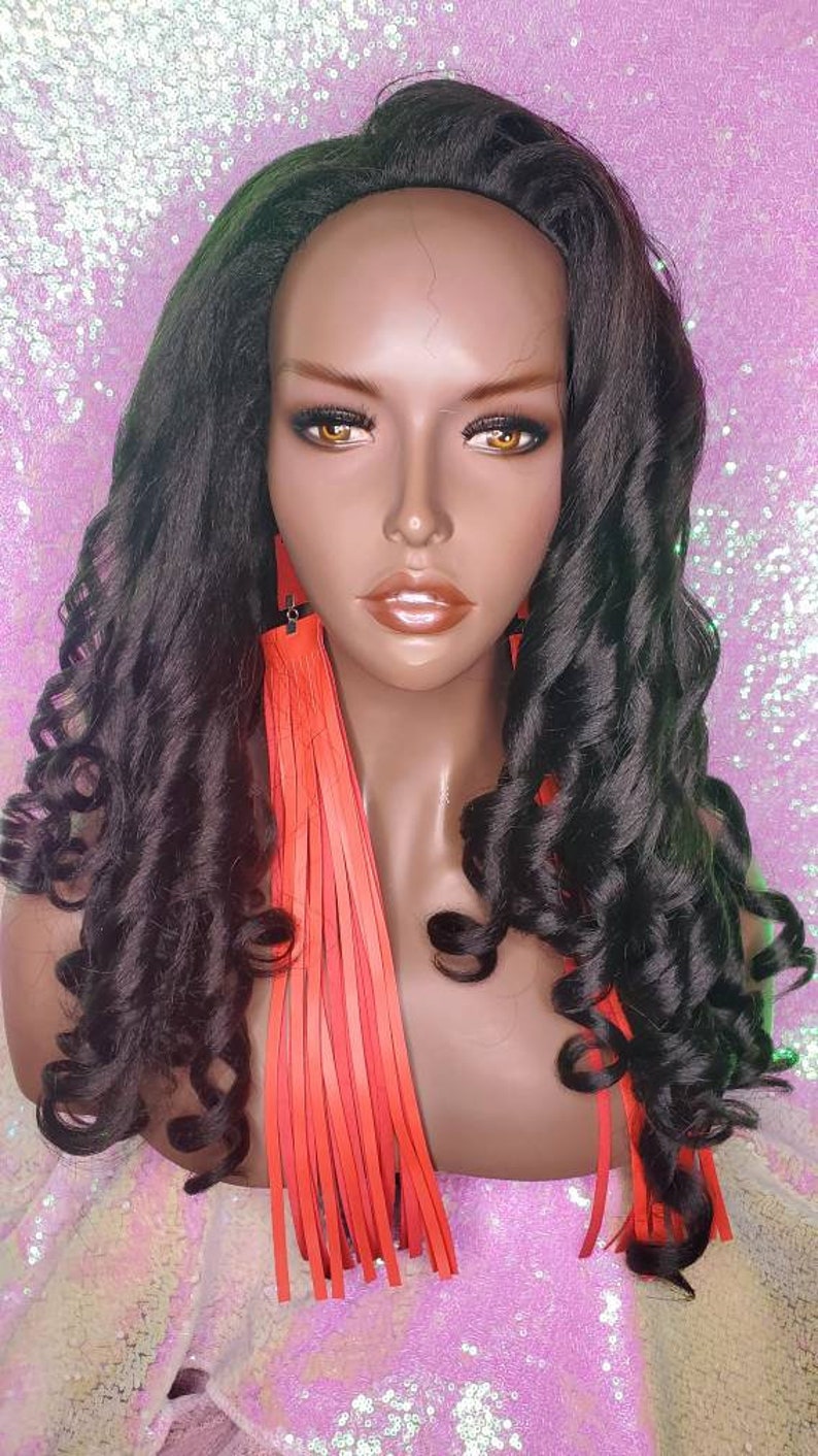 HALF Wig Kinky Wand Curl Wig Curly Natural Yaki Texture Bob Etsy