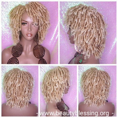 WIG Blonde Hair Afro Locs Natural Kinky Twist Curl Ombre Etsy