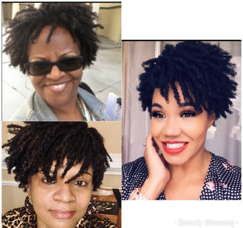 Wig Afrocentric Short Kinky Curly Coil Coily Twist Dread Locks Etsy
