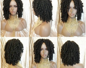 Wig Kinky TWIST Out Bouncy Fluffy Bob Style Natural  Premium Fiber Quality WIG