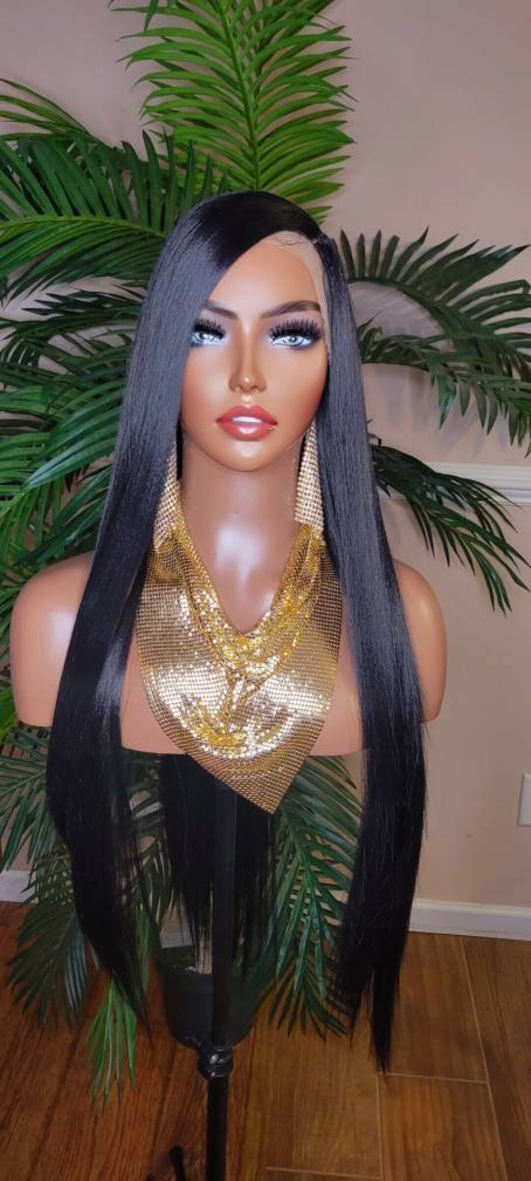 WIG Long Straight Hair Lace Front Lace Wig Soft Hair Natural Etsy 日本
