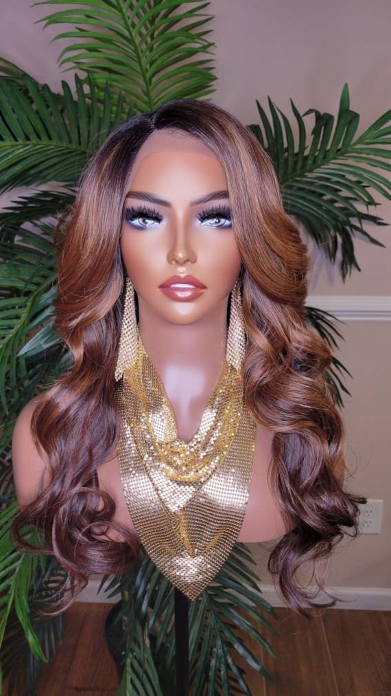 Ombre Lace Wig: Long Loose Curl, Strawberry Blonde Fashion  display picture 3