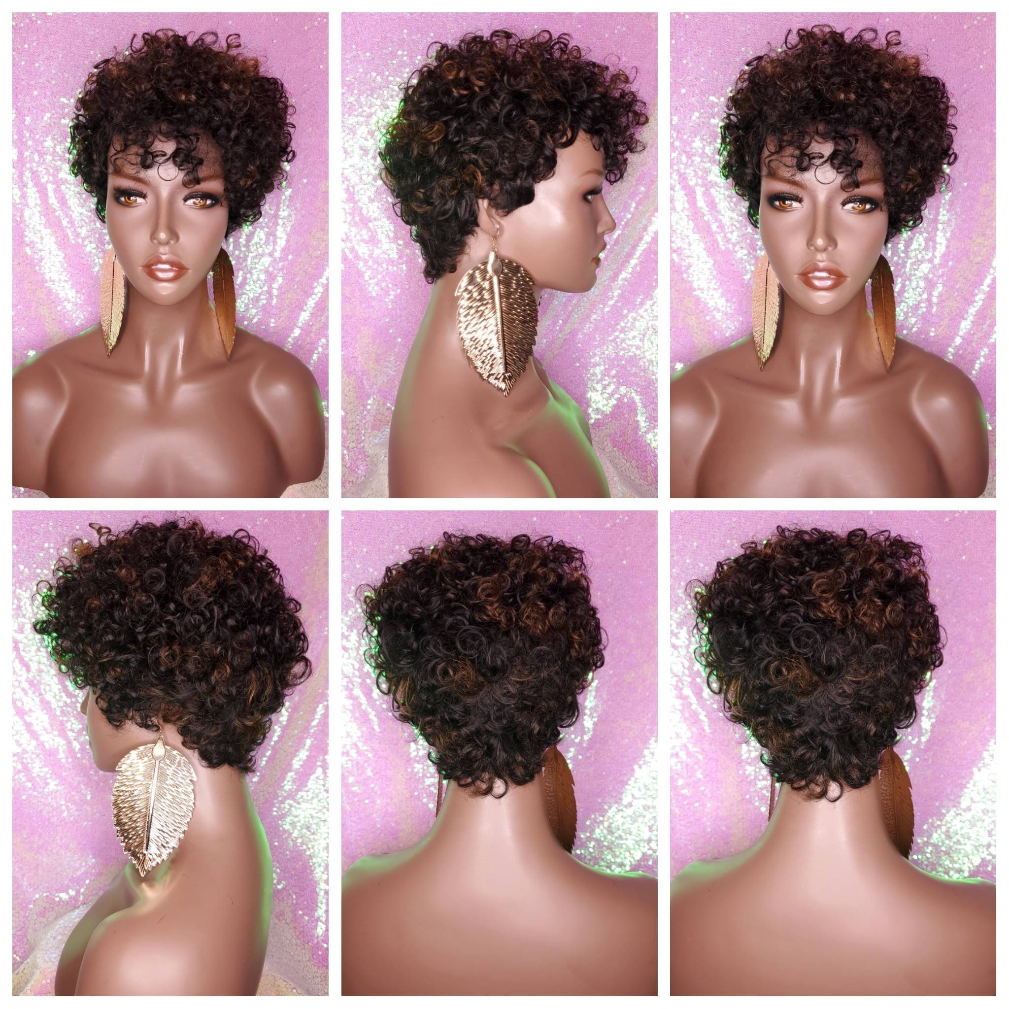 Wig Pixie Cut Fingerwave Curl  Hair Wig Short Razor Cut Curl Natural …