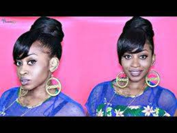 Hair Piece 2pcs Hair Ponytail Bunswoop Bang Set