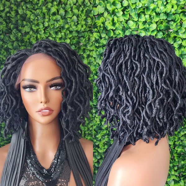 Wig Dread Locs Sister Locs Lace Wig Faux Locs Wavy Loc Wig Copper Black  Hair Wig Short Bob Style Locks