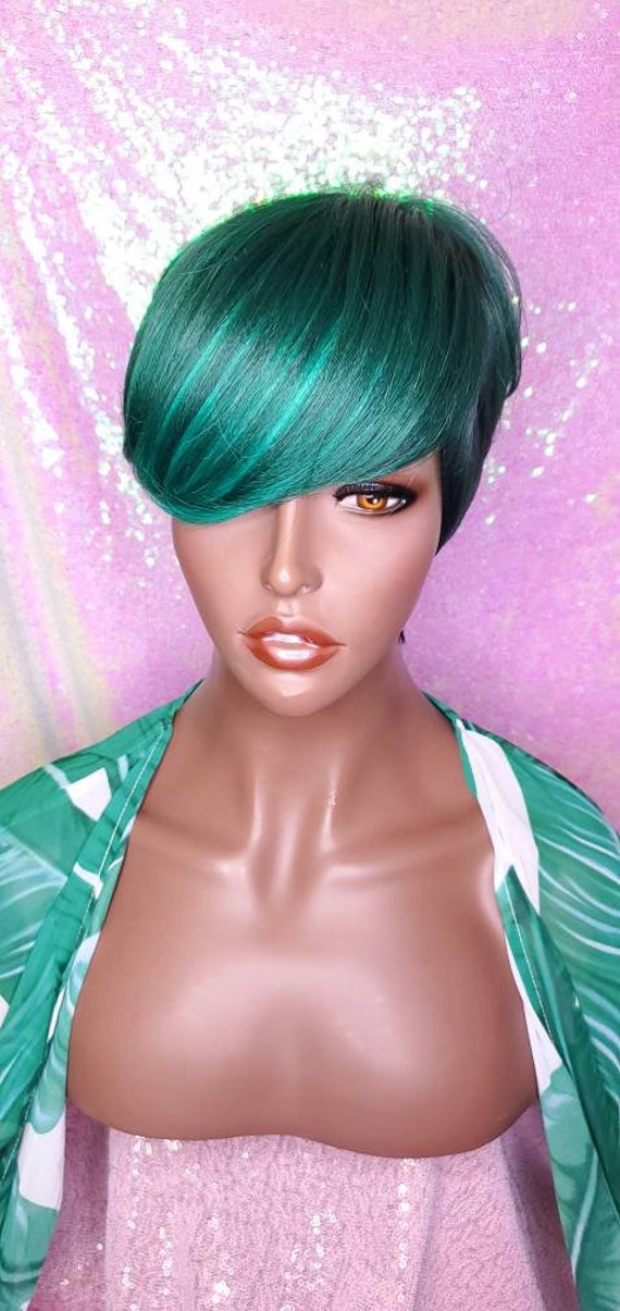 Gorgeous short and sassy custom colored wig Amazon.com : MOONSHOW Short Pixie Cut Wigs for Black Women  main image 2