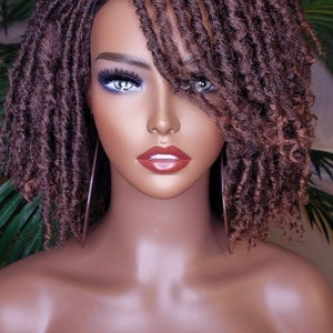 WIG Afro Kinky Twist Dreadlocks Locs Lace Wig Natural Style Locks Hair Lace Part Sisterlocks Natural Hairstyle Wig image 9