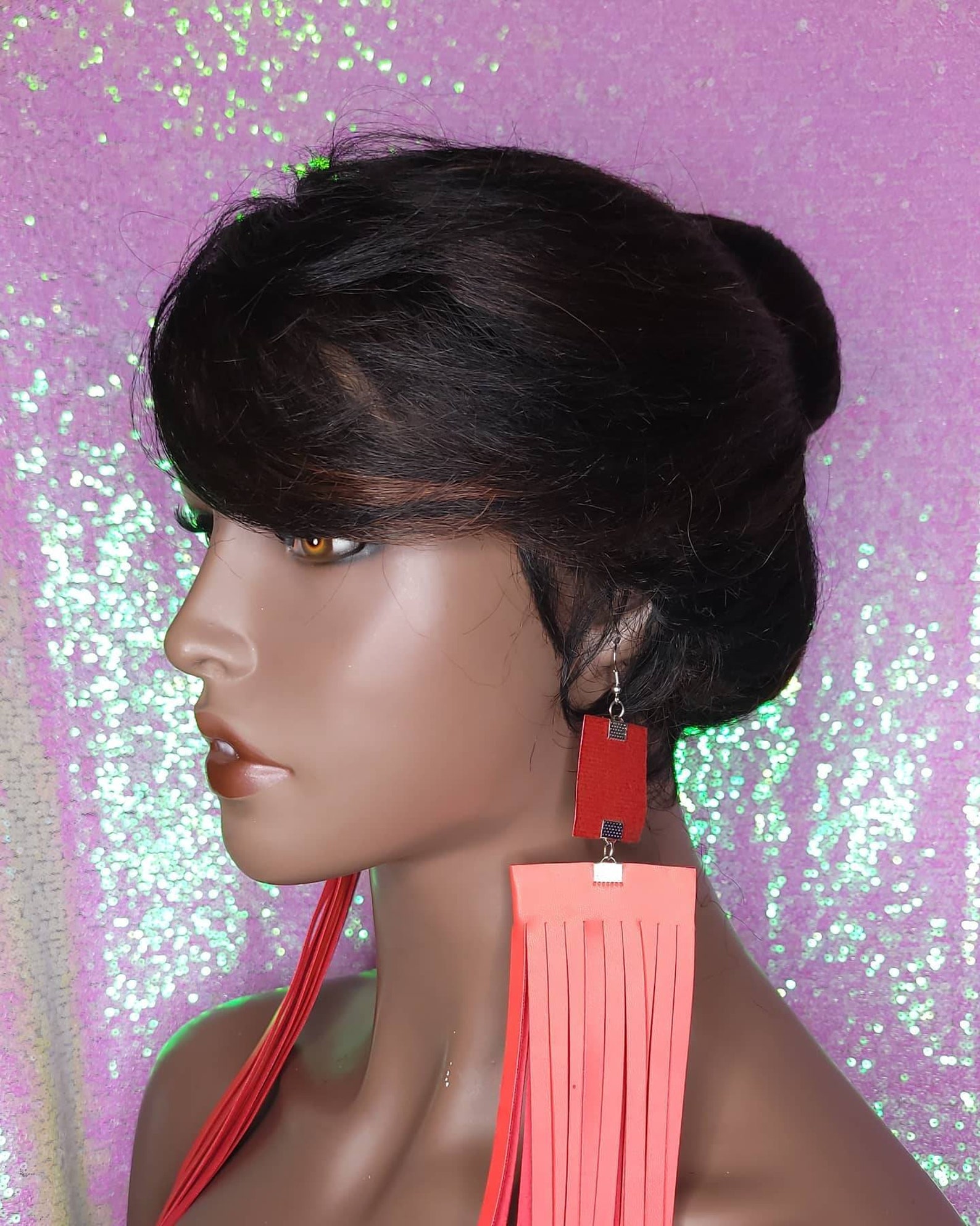 Wig Swoop Bang Wig Bun Hair Wig Ponytail Bun Swoop Bang Wig Etsy