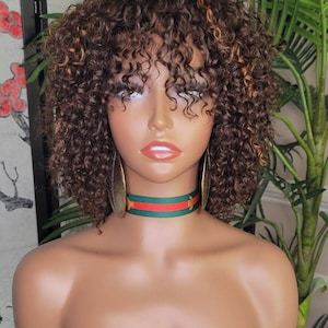 Perruque Brésilienne Remy Cheveux Humains Pixie Cut Boucle | Etsy France