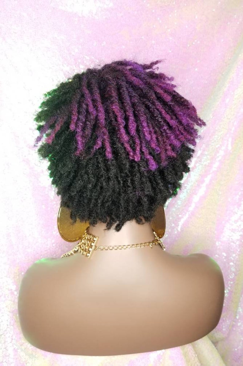 Purple Hair Wig Afrocentric Short Kinky Curl Coil Twist Afro Etsy