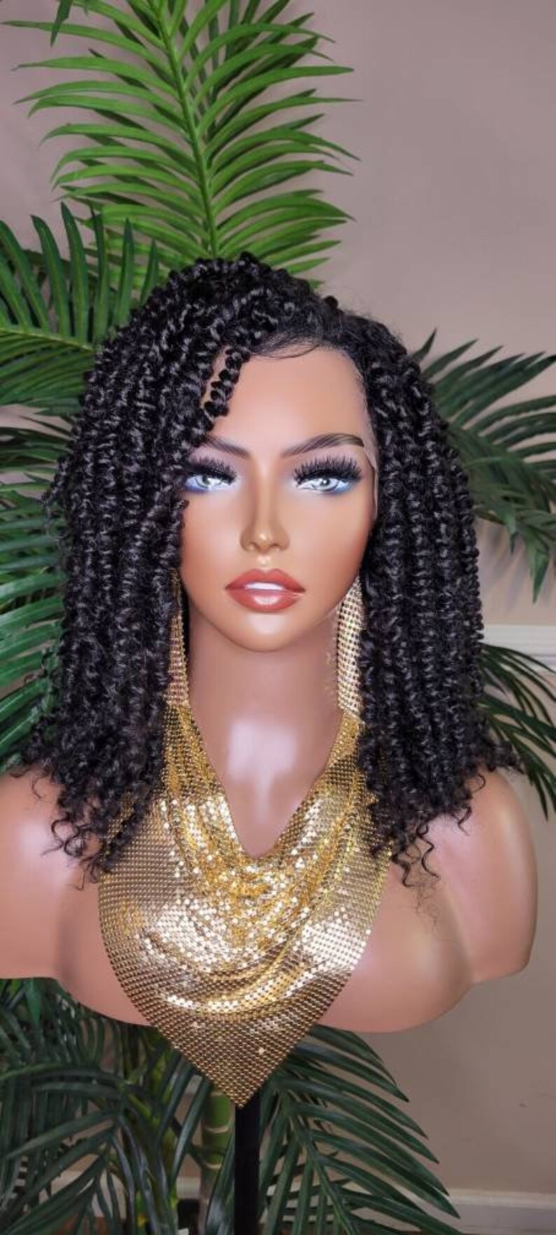 Kinky Twist Passion Twist Curly Glueless Lace Front Wig Etsy