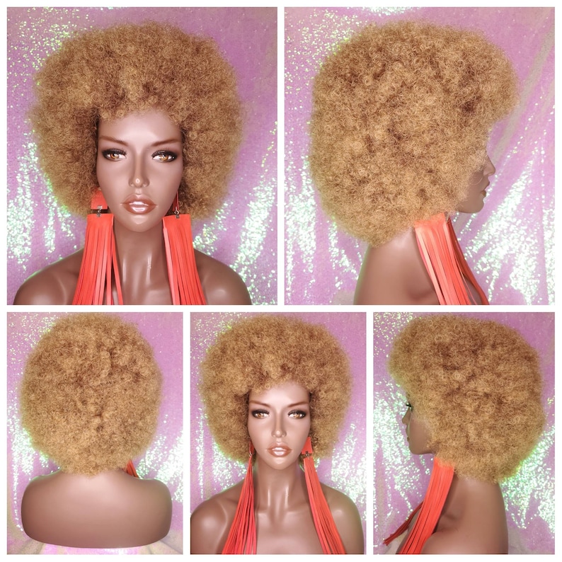 Wig Afro Kinky Strawberry Blonde Brown Ombre Mix Color Wig Etsy Canada