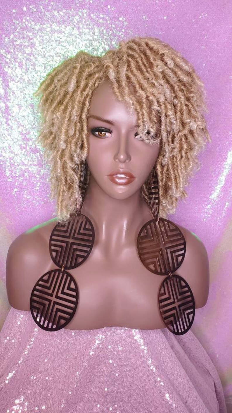 WIG Blonde Hair Afro Locs Natural Kinky Twist Curl Ombre Etsy
