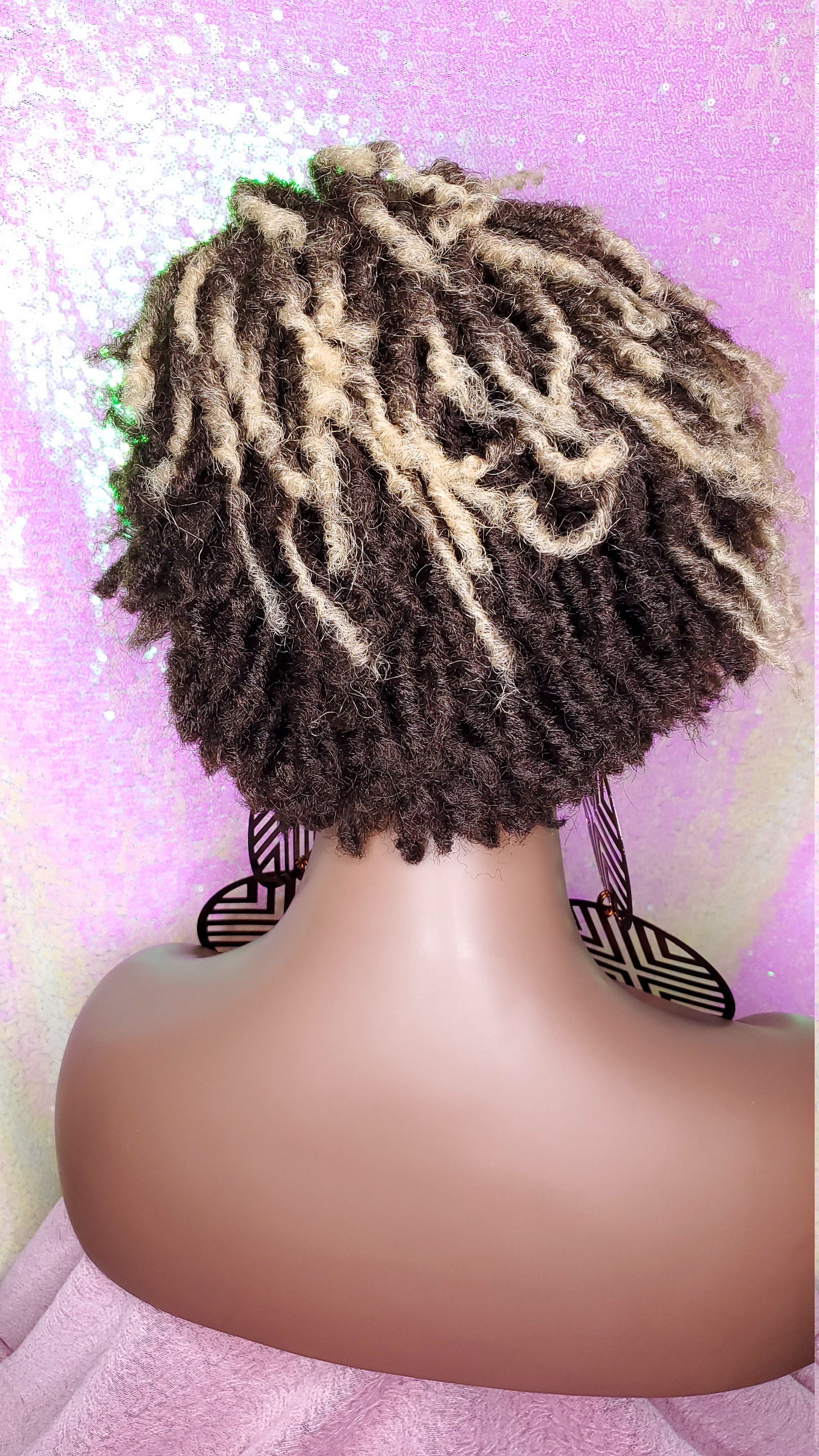 Wig Afrocentric Short Afro Kinky Coily Twist Coil Dread Lock Etsy