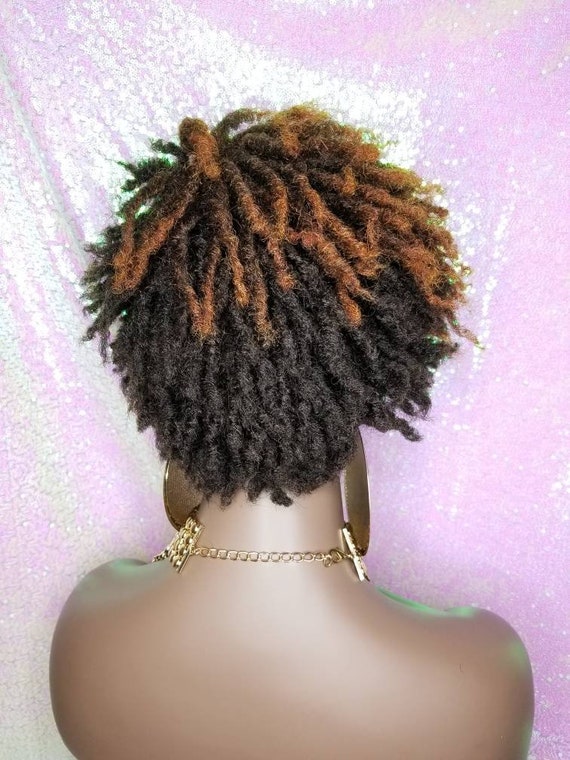 Wig Afrocentric Short Afro Kinky Coily Twist Coil Dread Lock