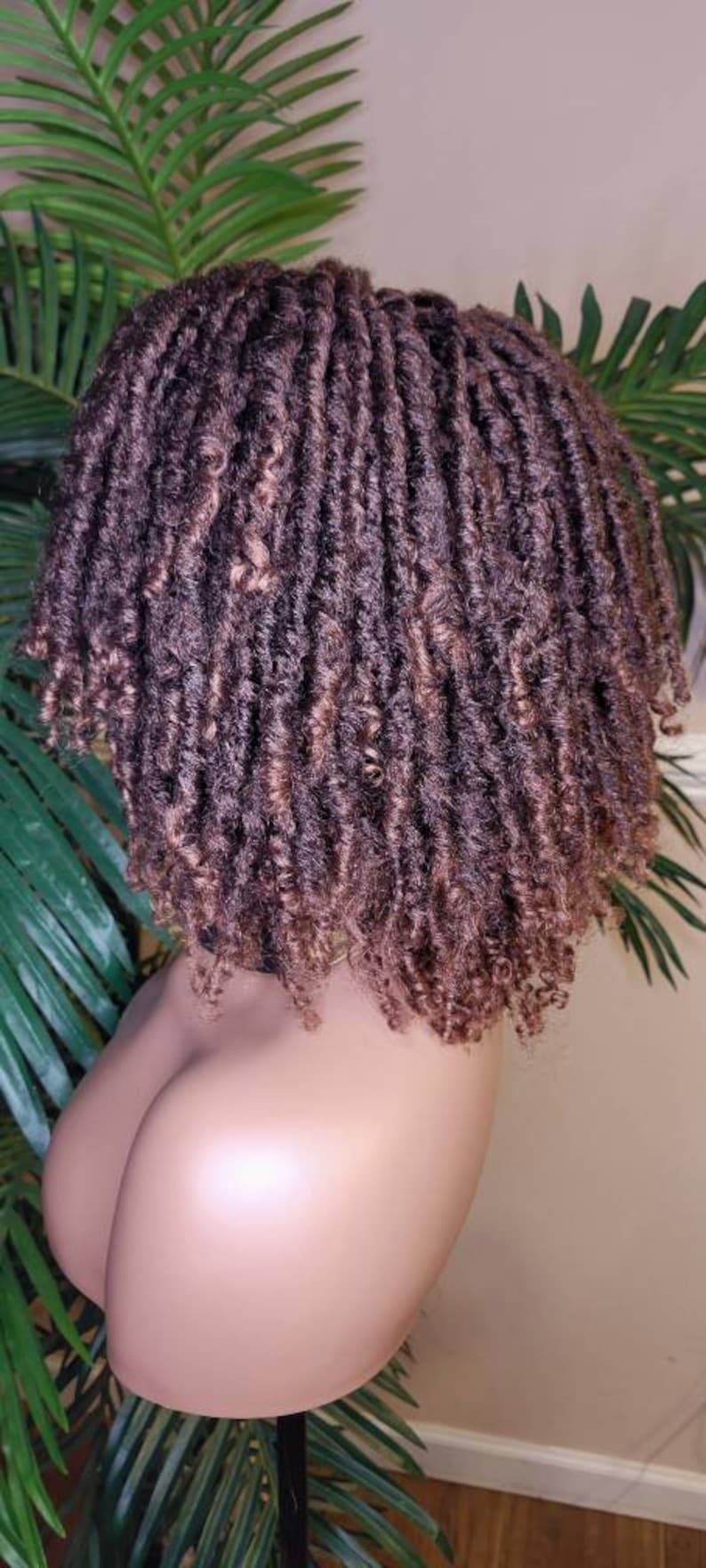 WIG Afro Kinky Twist Dreadlocks Locs Lace Wig Natural Style Locks Hair Lace Part Sisterlocks Natural Hairstyle Wig image 6