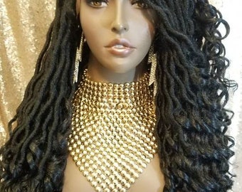 Goddess Locs Flexible Parting Lace Front Wig 100% Premium Fiber Hair Wig