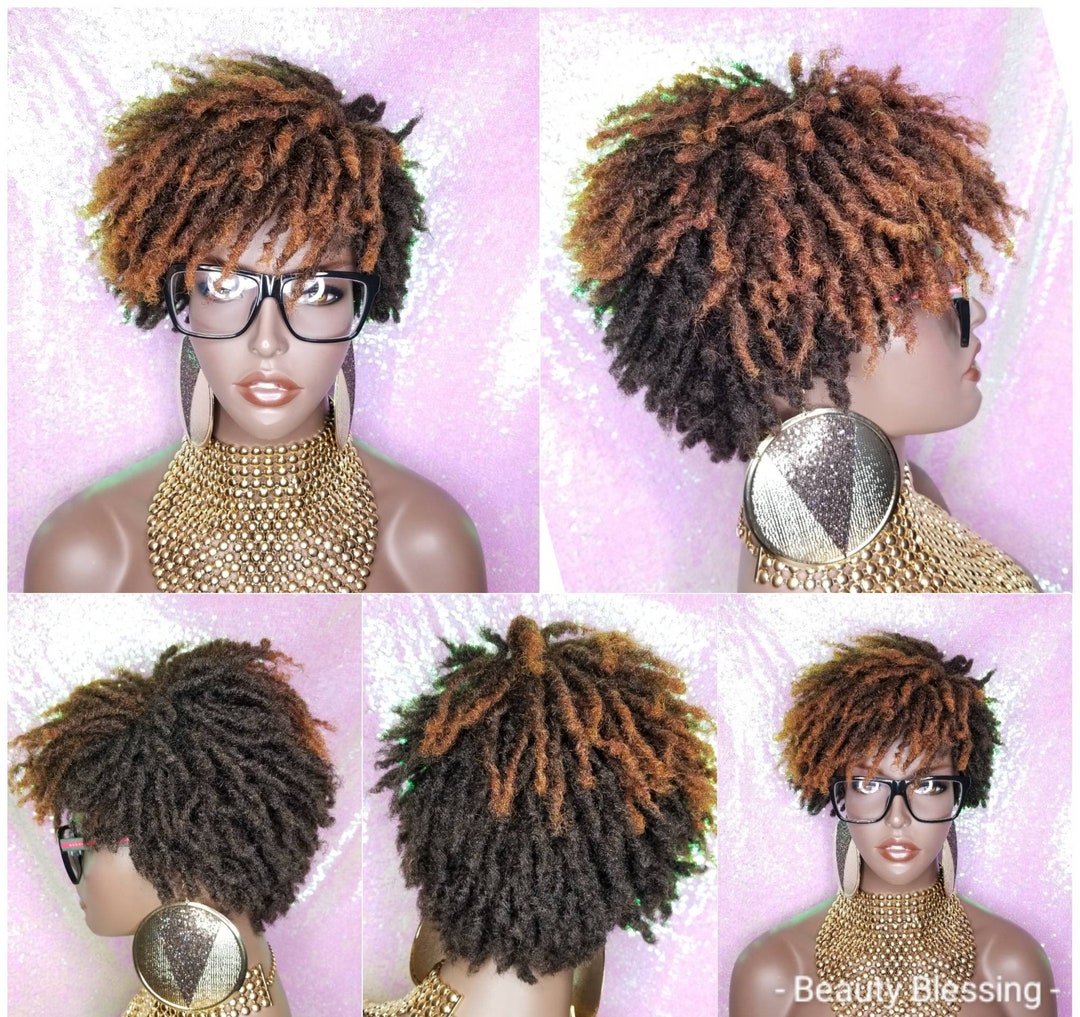 Wig Afrocentric Short Afro Kinky Coily Twist Coil Dread Lock Etsy 日本