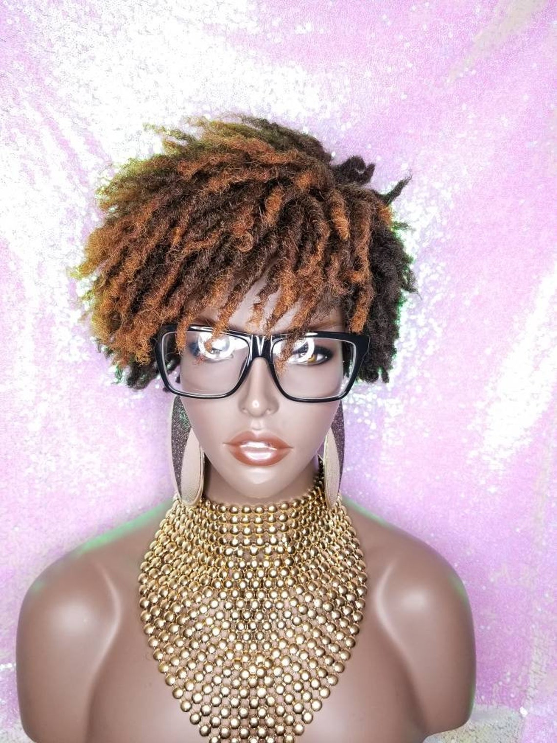 Wig Afrocentric Short Afro Kinky Coily Twist Coil Dread Lock Etsy