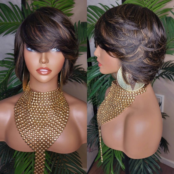 HOTKIS Human Hair Short Pixie Cut Wigs Short Human Hair Wigs for Black  Women Sho | eBay