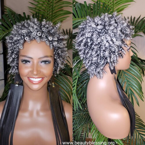 WIG Coily Kinky Twist Natural Tight Curl Pixie Short Afro - Etsy