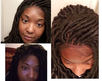 Goddess Locs Lace Front Wig, Flexible Parting, Fiber Hair  display picture 2