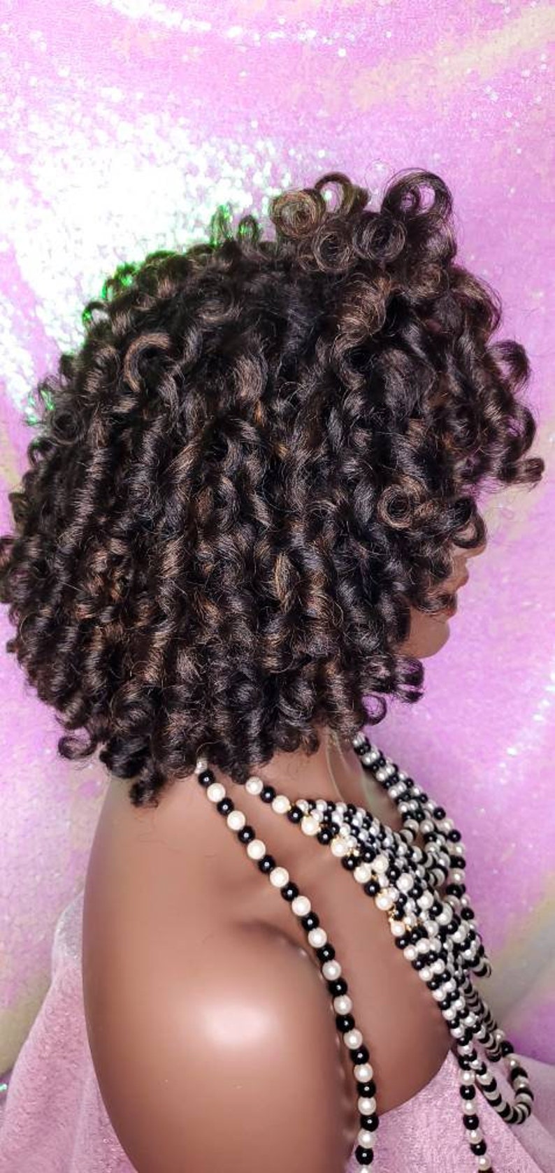 HALF Wig Kinky Afro Curl Wig Curly Natural Yaki Texture Bob Etsy