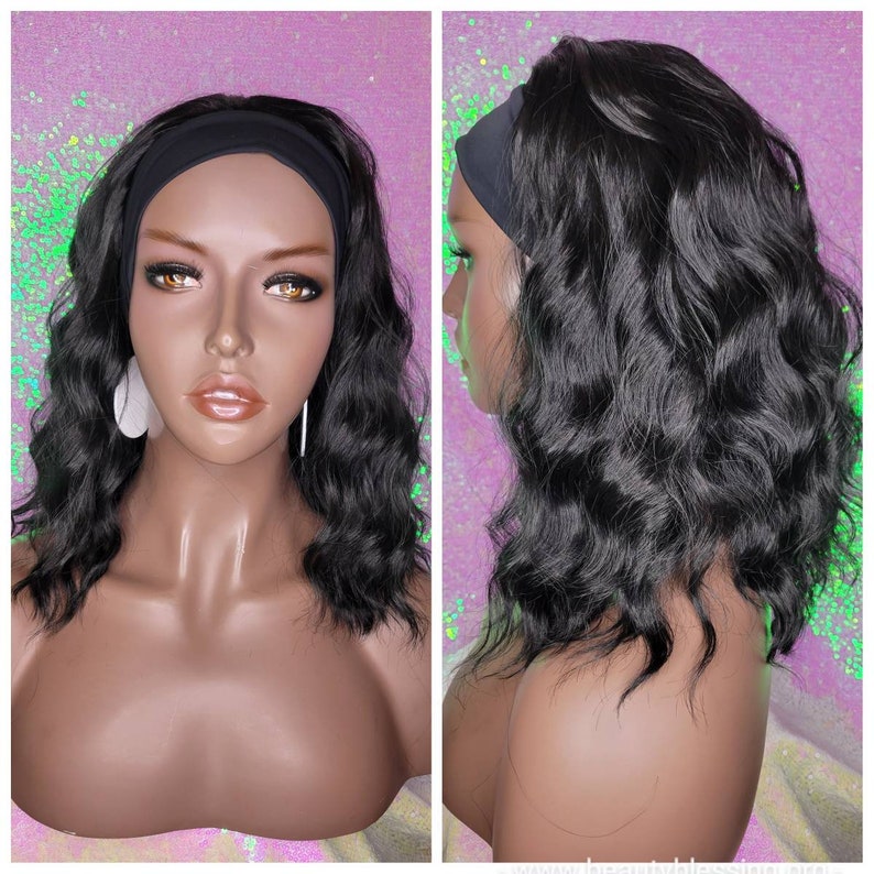 Wig Deep Wave Hair Headband Wig Body Wave Bob Hair Wig Natural Etsy