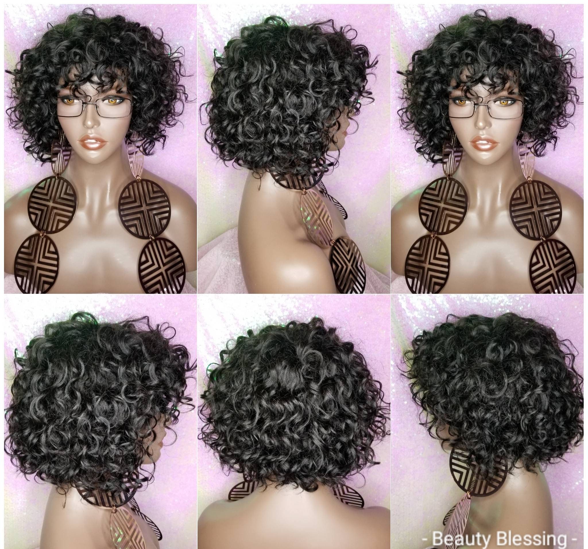 Wig Short Loose Curl Bob Style Brazilian Remy 100% Human Hair - Etsy Wig Short Loose Curl Bob Style Brazilian Remy 100% Human Hair - Etsy