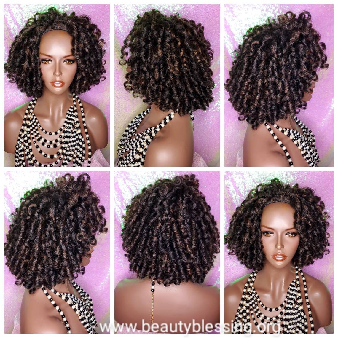 HALF Wig Kinky Afro Curl Wig Curly Natural Yaki Texture Bob - Etsy
