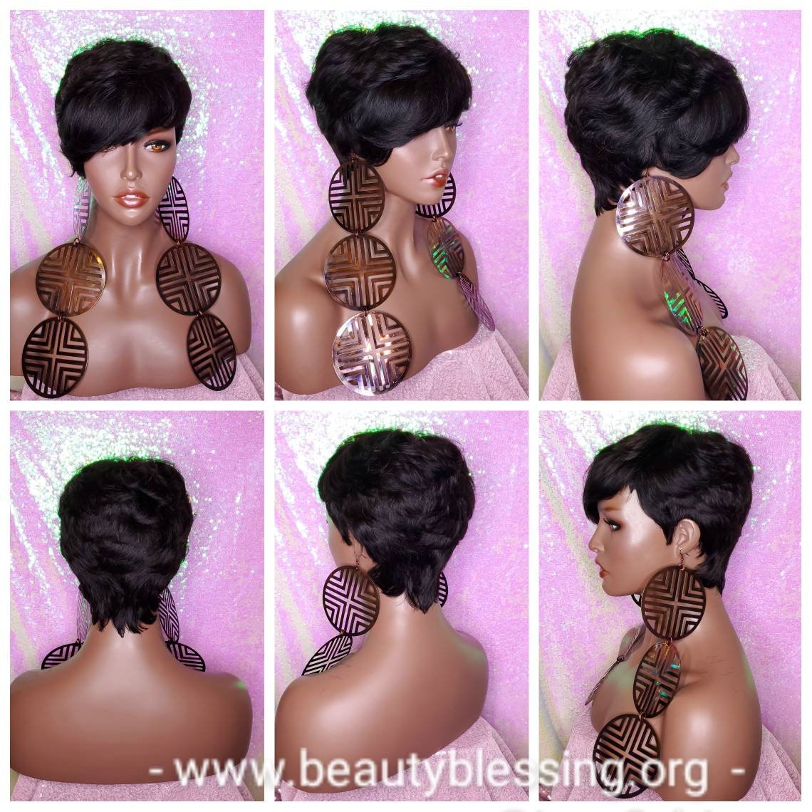 WIG Peruvian Remy 100% Human Hair Short Style Pixie Razor Cut - Etsy WIG Peruvian Remy 100% Human Hair Short Style Pixie Razor Cut - Etsy