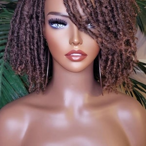 WIG Afro Kinky Twist Dreadlocks Locs Lace Wig Natural Style Locks Hair Lace Part Sisterlocks Natural Hairstyle Wig image 7