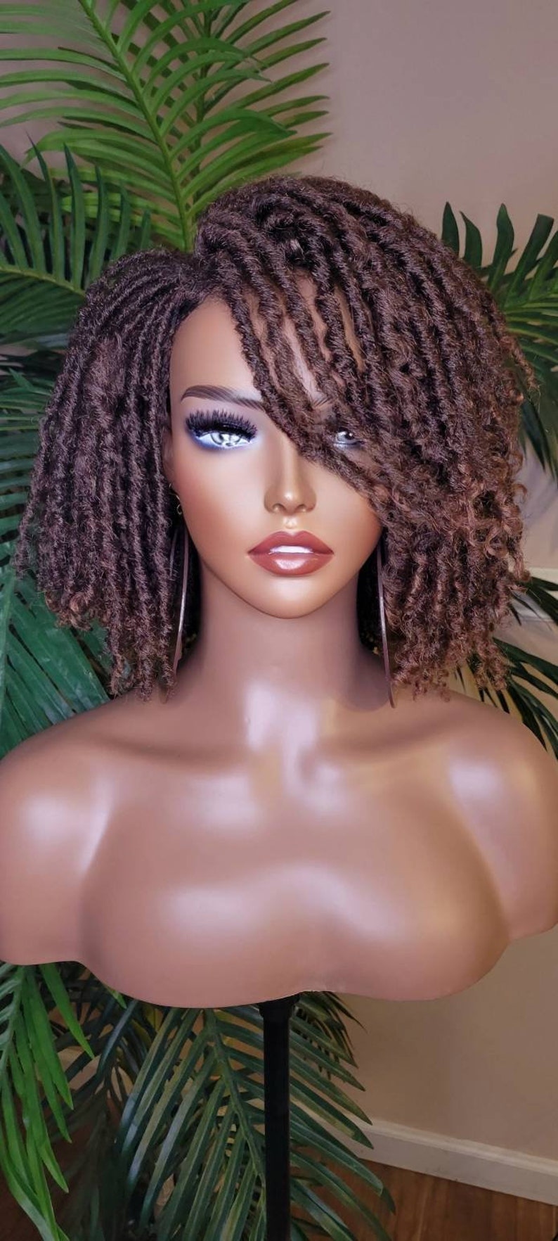 WIG Afro Kinky Twist Dreadlocks Locs Lace Wig Natural Style Locks Hair Lace Part Sisterlocks Natural Hairstyle Wig image 7