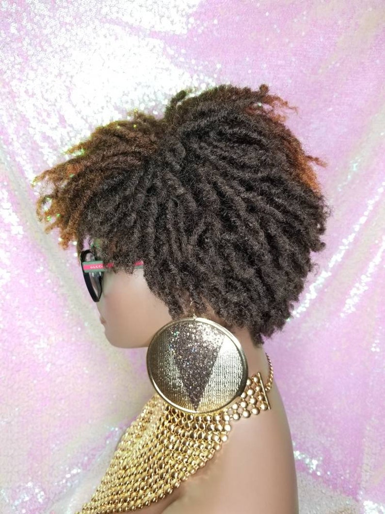 Wig Afrocentric Short Afro Kinky Coily Twist Coil Dread Lock Etsy