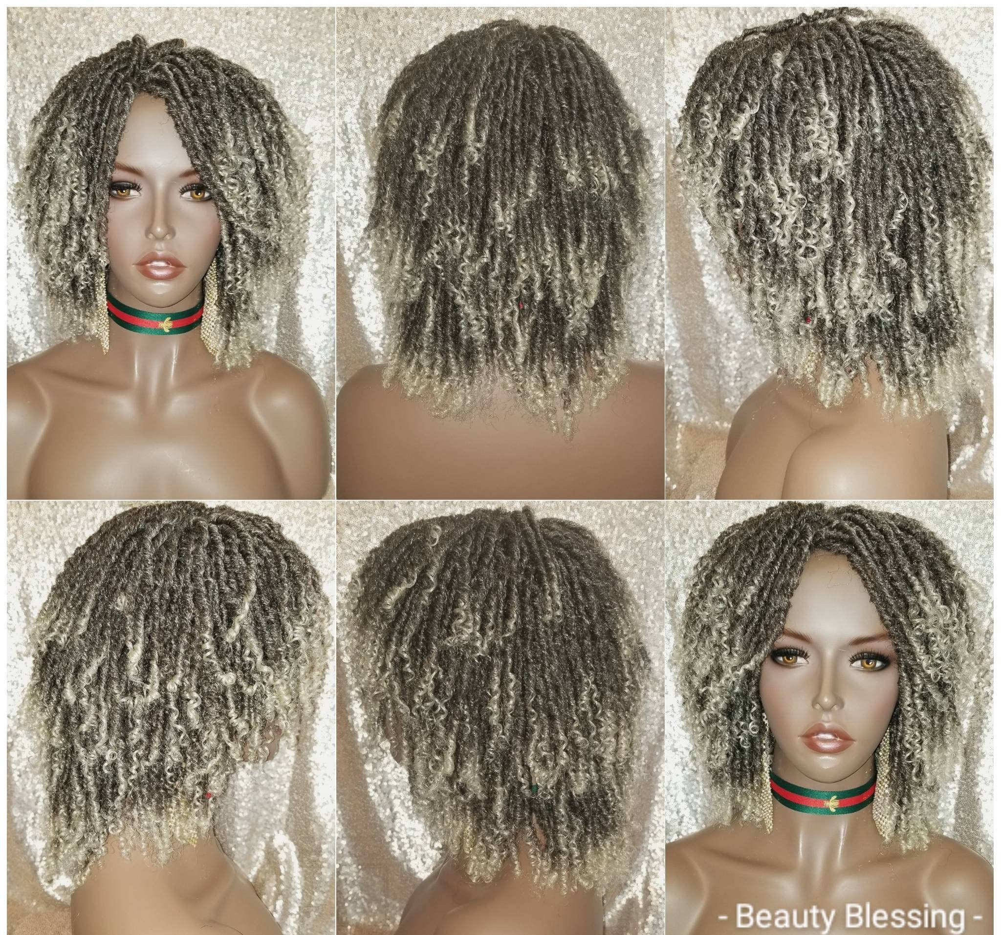 WIG Soft Kinky Twist Locs Natural Style Cap Wig Short Afro Kinky Wigs for Women Dreadlocks Twisted Braiding  main image 3