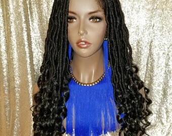 Goddess Locs Lace Front Wig, Flexible Parting, Fiber Hair - Etsy display picture 1