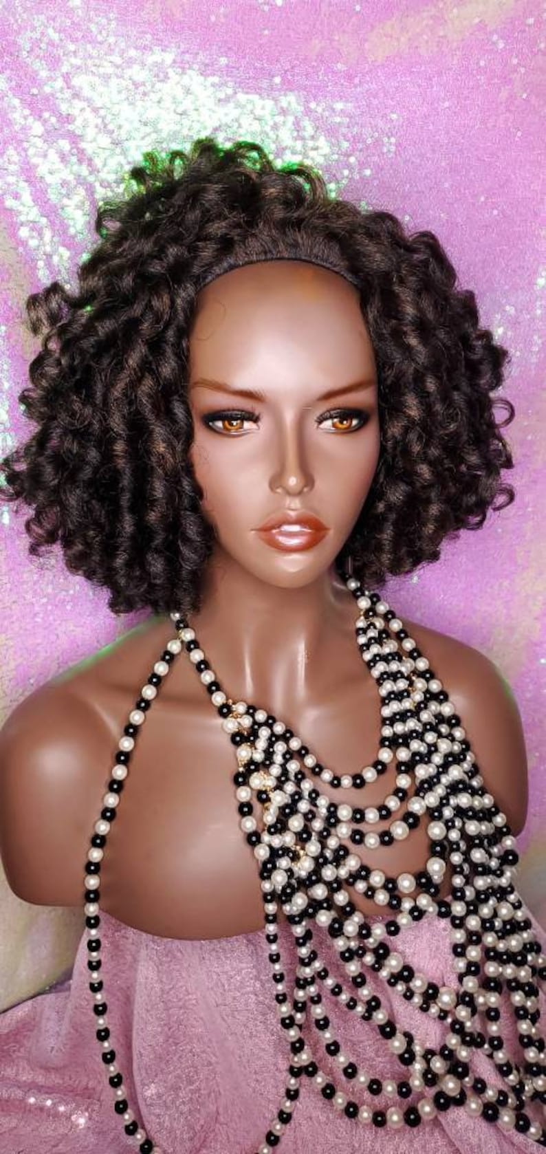 HALF Wig Kinky Afro Curl Wig Curly Natural Yaki Texture Bob Etsy