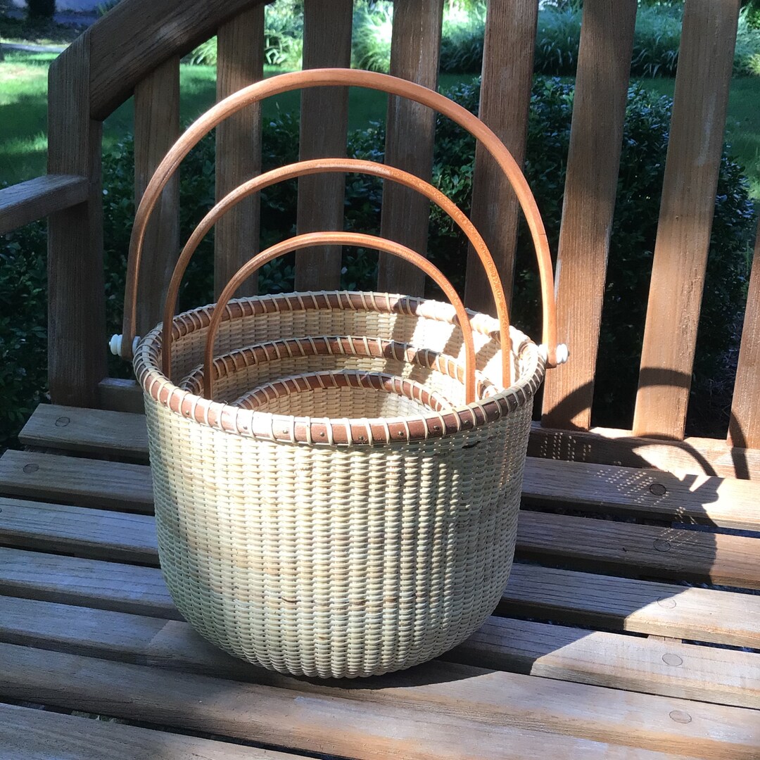 Nested 6, 8, and 10inch Nantucketstyle Baskets With Handles Etsy