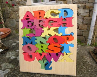 Game to learn the alphabet in puzzle