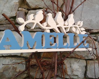 Your personalized name with your favorite silhouette wooden