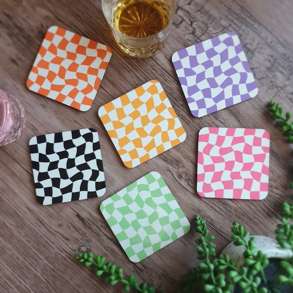 Checkered Coaster Sets