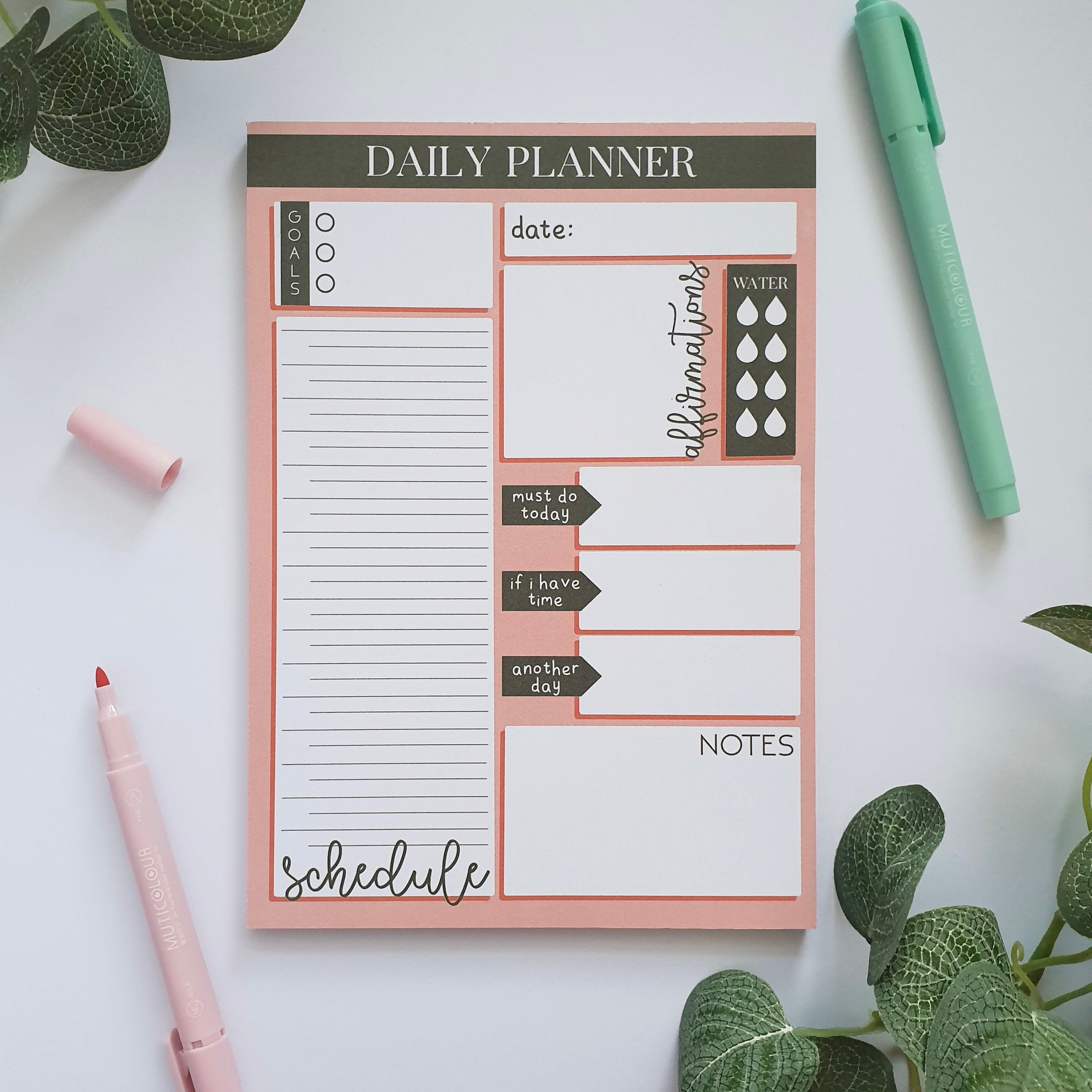 A5 Daily Planner Schedule Aesthetic Notepad Lifestyle Etsy