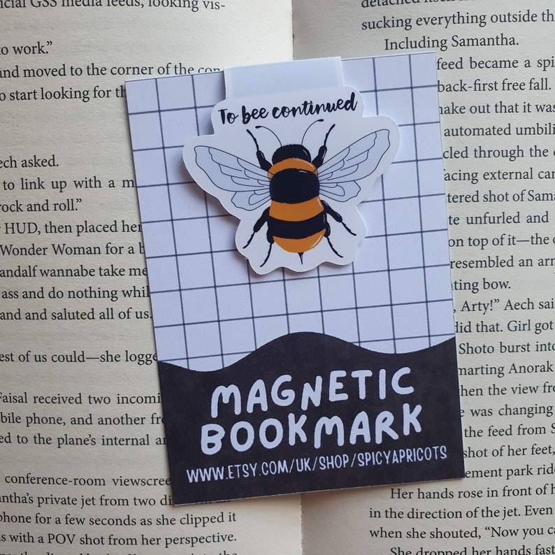 Bee Magnetic Bookmark Book Accessories Page Saver Colourful Page Clip Bumble Bee To Bee Continued Reading Gifts Book Lover image 4