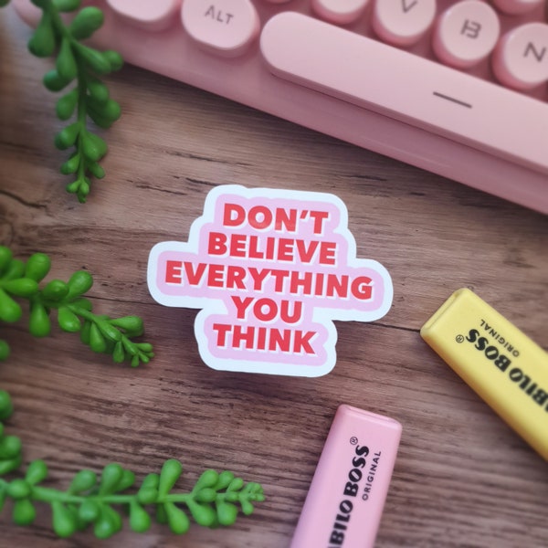 Don't Believe Everything Laminated Vinyl Sticker - Laptop Sticker - Water Bottle Sticker - Colourful